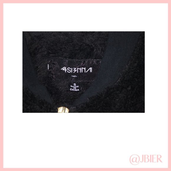 4SIENNA Black Faux Fur Bomber Jacket - Picture 3 of 3